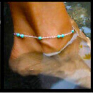 STERLING FOREVER BEADED ANKLE BRACELET